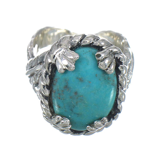 Authentic Sterling Silver And Turquoise Ring Size 5 RX62048